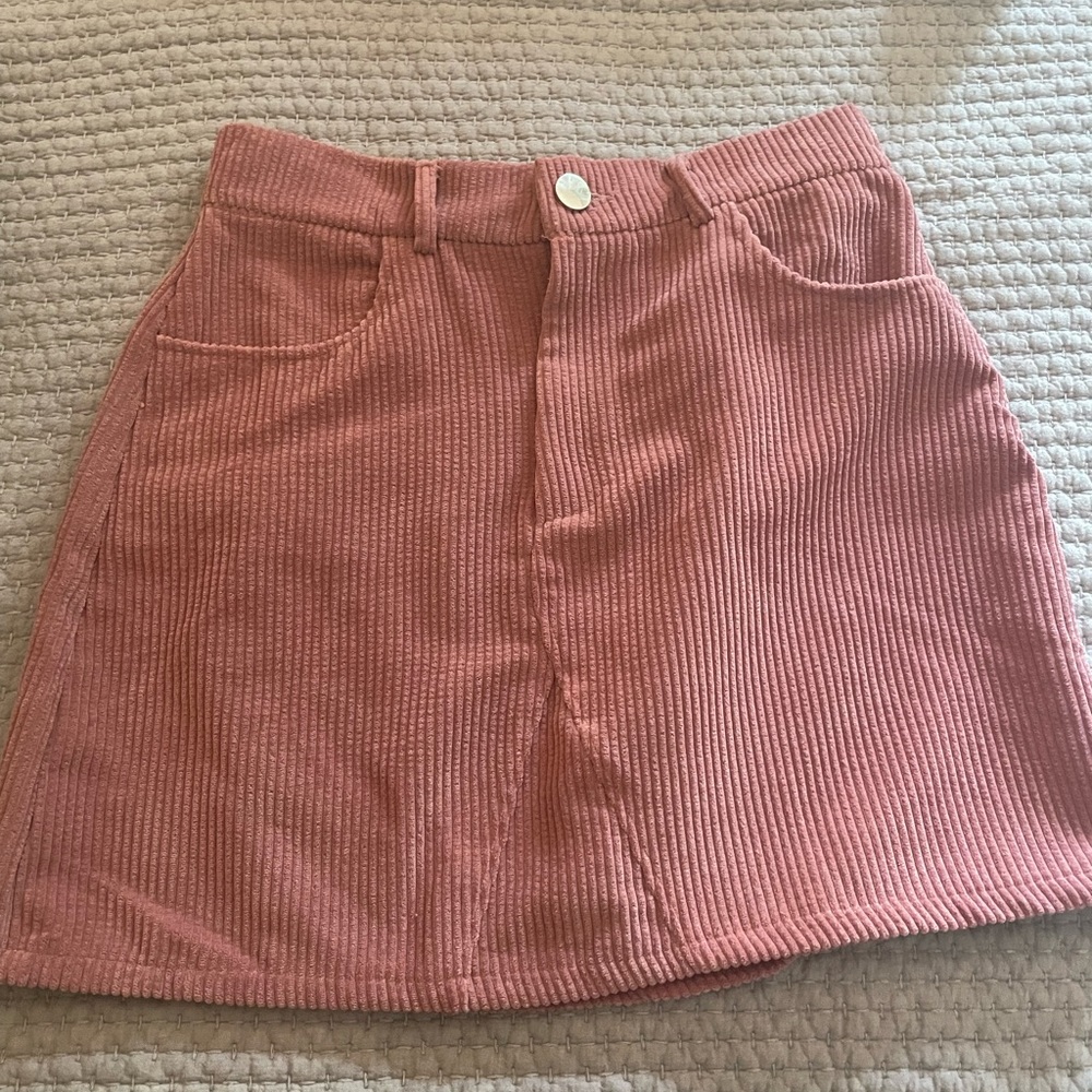 Pink corduroy skirt